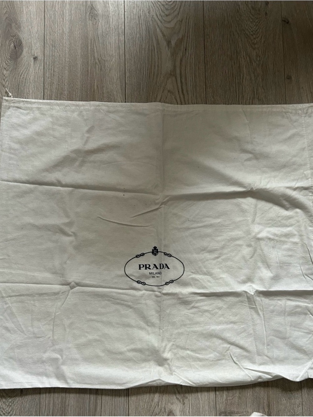 Prada Cream and Black Logo Dust Cover